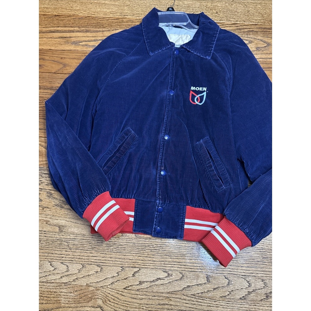 Vintage MOEN Corduroy Sports‎ Bomber Varsity Jacket Size SMALL USA